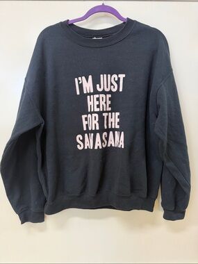 Gildan Black Crewneck with Pink Polka-Dot Nails Accent